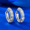 Hoop Ohrringe Wong Regen 925 Sterling Silber Round Cut Labor Sapphire Edelstein für Frauen feines Schmuck Geschenk Großhandel