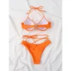2024 Nuevo para mujeres Solid Color Nylon Soporte de acero integrado Bolso duro Sexy Bikini Bywimsuit