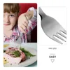 Dinnerware Sets Tableware Dinette Cutlery Kit Reusable Silverware Steak Kids For Kitchen Supplies Stainless Steel Fork