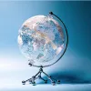 Globe 20/25 cm Globe Transparente Gran tamaño Mapa de globo de tierra HD Base de metal Globe Flotante Ornamento de bricolaje Geografía Educar decoración