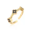Обручальные кольца купить 2024 Gold Color Open Design для женщин синий/белый/зеленый/красный CZ Zircon Inlay Jewelry