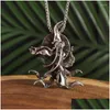 Pendant Necklaces Vintage Gothic Octopus Witch Figure Necklace For Men Women Hip Hop Punk Jewelry Drop Delivery Pendants Otzqi