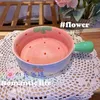 Tazones de tazón de arroz fresa cuchara de niña rosada