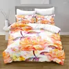 Sängkläder sätter polyester akvarellmålning täcke täcker digital tryckning med örngottssäng för tjej täcke