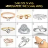 10k de haute qualité 14k 18K VVS MISSANITE Bague de mariage Iced Out Baguette Cut Diamond Real Gold Fine fiançailles pour hommes