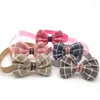 Dog Apparel 30/50 Pcs Small Bow Tie Pet Cat Puppy Bowties Fashion Lattice Dogs Accessories Ties Necktie Supplies