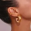 Ryggar örhängen croissant miniklipp på örhängen trendig 18k guldpläterad falska piercing kvinnors 316l rostfritt stål smycken