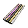 Drinking Straws JANKNG 12mm Extra Wide 10 Colors Bubble Tea Reusable 304 Stainless Steel Milkshake Pink Green Straw Set