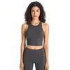 Al Women Air Real Bra Yoga Tank nahtloser hoher Hals-BH ärmellose Sporttimen Belüftung auf dem Körper Cropped Racerback Tank Wear Everyday Studio-to-Street Sweattops