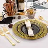 Diminuiço descartável 210pcs Black and Gold Placas - Guardana