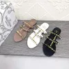 Luxe slippers sandalen ontwerper Roman Rivet glijbaan plat bodem echte lederen sandalen slippers vrouwen comfortabele casual sandalen zomer strand slippers