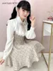 Abiti da lavoro giapponese Sweet Rojita Minia di patchwork prodotta in serie abito lolita in stile preppy cingh cinghia a fiocrro
