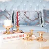 Candle Holders Christmas Decor Holder Gold Iron Candlestick Tray European Romantic Stand Home Festival Wedding Centerpieces