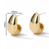 Studörhängen Vintage Chunky Dome Drop For Women Gold 925 Silver Tjock Teardrop Earring Valentine's Wedding Jewelry Gift