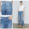 Women's Jeans EOS 2024 Spring Arrival European And American MO Style High Waist Skinny Cropped In Colorful Blue Mom