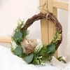 Décoration de fête Sv-Easter Wreaty Eucalyptus Artificial Eucalyptus Feuille et petite porte de nid d'oiseau suspendu pour décoration de mariage d'anniversaire
