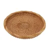 Plates Ratroundtan Rattan Fruit Tray Hand Woven Elegant Traditional Natural Serving For Kitchen Counter Table