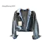 Damenmäntel 2024 Jacken Oberbekleidung mit Niet Jean Tops European 2024 Herbst Neue weibliche Nagel Short Wash Jeans Jacke Girl Fashion S S s