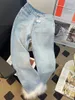 Jeans pour femmes couture de mode Furry dames 2024 hiver décontracté mince haute taille pantalon large pantalon élégant pour les femmes