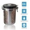 Storage Bottles Time Compass Coffee Container Sealed Canister Stainless Steel Airtight Kitchen For Grounds