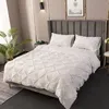 Hoogwaardige 3D snuf geplooide dekbedoverdek set 220x240 vaste kleur enkele dubbele twin beddenset quilt cover dekbeddeksels 240403