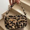 Modefrauen Handtasche Leopard Leder Umhängetaschen Frauen lässig Solid Color Messenger Tasche für Frauen Luxus -Unterarmtasche 240328