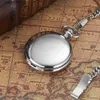 Pocket Watches Luxury OYW Hand Wrapped Mechanical Silver Mens Pocket Skeleton Watch Plate Steel Necklace Chain Pendant Vintage Dress Fob es L240402