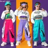 Pantalon Girls Street Dance Wear Crop Top Joggers enfants Hip Hop Cargo Pantalshirts Child Streetwear Costumes Jazz Stage Clothes SetS L46