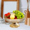 キッチンストレージフルーツボウルエレガントな野菜ボウルテーブルアンバーオーレートエッジのための装飾