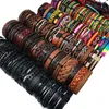Bracelets de charme bracelet en gros aléatoire 50pcs / lot bracelets en cuir masculin bangs ethniques tressées enveloppe pour femmes hommes cadeaux