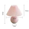 Table Lamps Korean Vintage Pink Ceramic Lamp Bedside Living Room Light Fixtures Fold Fabric Nightstand Desk Art Deco Drop Delivery Dh3Ej