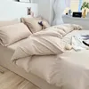 Ensembles de literie Colon de coton en coton 4pcs Ensemble de lit de lit brossé simple Double couvre-couvercle tai-oreiller dans la chambre à coucher