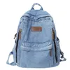 Zaini di moda in denim per la tendenza scolastica studente jeans borsa multipocchi di grande capacità di grande capacità Mochila de Escola Feminina 2023 240329