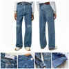 Designerjeans Frauen Jeans Ankunft High Loewe Taille Street ausgehöhltes Patch Sticked Dekoration Casual Blue Straight Denim Undefinierte Hosen 1A 46