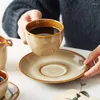 Cups Saucers kreative Kaffee Keramik Schöne Frühstück Espresso Tassen handgefertigt Nachmittagstee Tazas Desayuno Originales Tasse Set