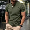 Men's T-Shirts Summer New MenS Polo Short Sleeve Lapel Button Solid Color Oversized Polo Shirt Fashion Casual Top 2445