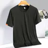 Camisetas para hombres Camiseta de seda de hielo Swein Swein Campo redondo Simple Fitness Traje de fitness delgado transpirable secado rápido