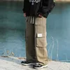 سروال ملابس العمل للرجال الصيفي الصيفي النحيف أمريكيًا أمريكيًا شارعًا هاي ستريت روفان ساق مستقيمة غير رسمية