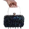 Totes 2024 Sacs de soirée féminine Fashion Luxury Sequin Banquet Banquet Handsbags Cutches Chaîne Small Bag Sac Spols