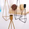 Candle Holders S/L 3Colors Geometric Triangle Wire Candlestick Holder Vintage Simple Craft Wedding Party Table Dinner Decoration Stand