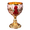 Cups Saucers Pretty Embossed Cup Reusable Relief Professional Goblet Undeformable Zinc Alloy Wine For Home