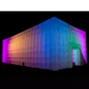 10x10x3.6mh (33x33x12ft) grande tenda cubo gonfiabile bianco con luce a LED per la festa di nozze faceva saltare la tenda nightclub gonfiabile con velette di velo01