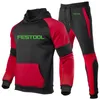 Testes masculinos 2024 Festool Tools Men Primavera e outono imprimir capuzes de pulôver casual Capuz esportivo Pant confortável versátil