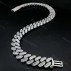 925 스털링 실버 남성 13mm 마이애미 쿠바 체인 링크 모이사니트 다이아몬드 D 컬러 VVS Moissanite Cuban Link Chain