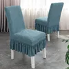Chair Covers Short Skirt Tree Leaves Pattern Knitted Elastic Dining Cover Slipcover Suitable For El Wedding Room