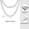 Fashion Hip Hop Jewelry 14mm 18k Gold Plated Brass Baguette Aaaaa Cz Moissanite Iced Out Chunky Cuban Link Chain Necklace