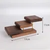 Decoratieve borden massief houten ladder sieraden display Standarmband String Tray Walnut and Maple