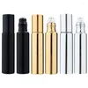 Opslagflessen 3/6/9 stcs 10 ml metalen rolrol bijvulbare fles Essentiële oliën Roll-on glazen parfum reiscosmetica container