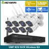 System 8 Channel Wifi NVR Kit 5MP Outdoor Waterproof IP Security Camera Wifi Wireless Set 8CH CCTV Video Surveillance Camera System Set