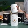 Canecas de alta qualidade banhadas a ouro em preto e branco caneca de cerâmica amantes de xícara de chá de flores de café conjunto de leite de leite de café para presente